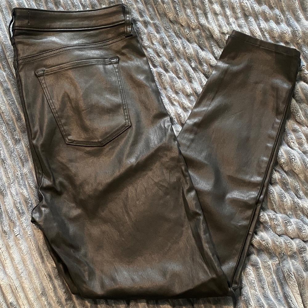 Abercrombie Black Leather-Sheen Women's Jeans